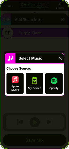 HypeTrack | How It Works | Select Music